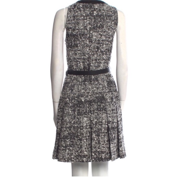 Proenza Schouler Black White Boucle Sleeveless Scoop Neck Belted Dress 8 - Picture 3 of 5